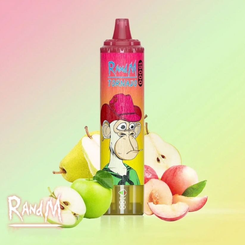 L'&Eacute;l&eacute;gance Fruit&eacute;e : RandM Tornado 15000 Puffs - Pomme P&ecirc;che Poire, l'Art de la Vape Subtile