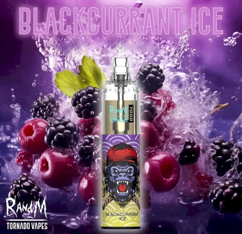 L'Élégance Gourmande : RandM Tornado 7000 Puffs - Glace au Cassis, la Vape Française par Excellence